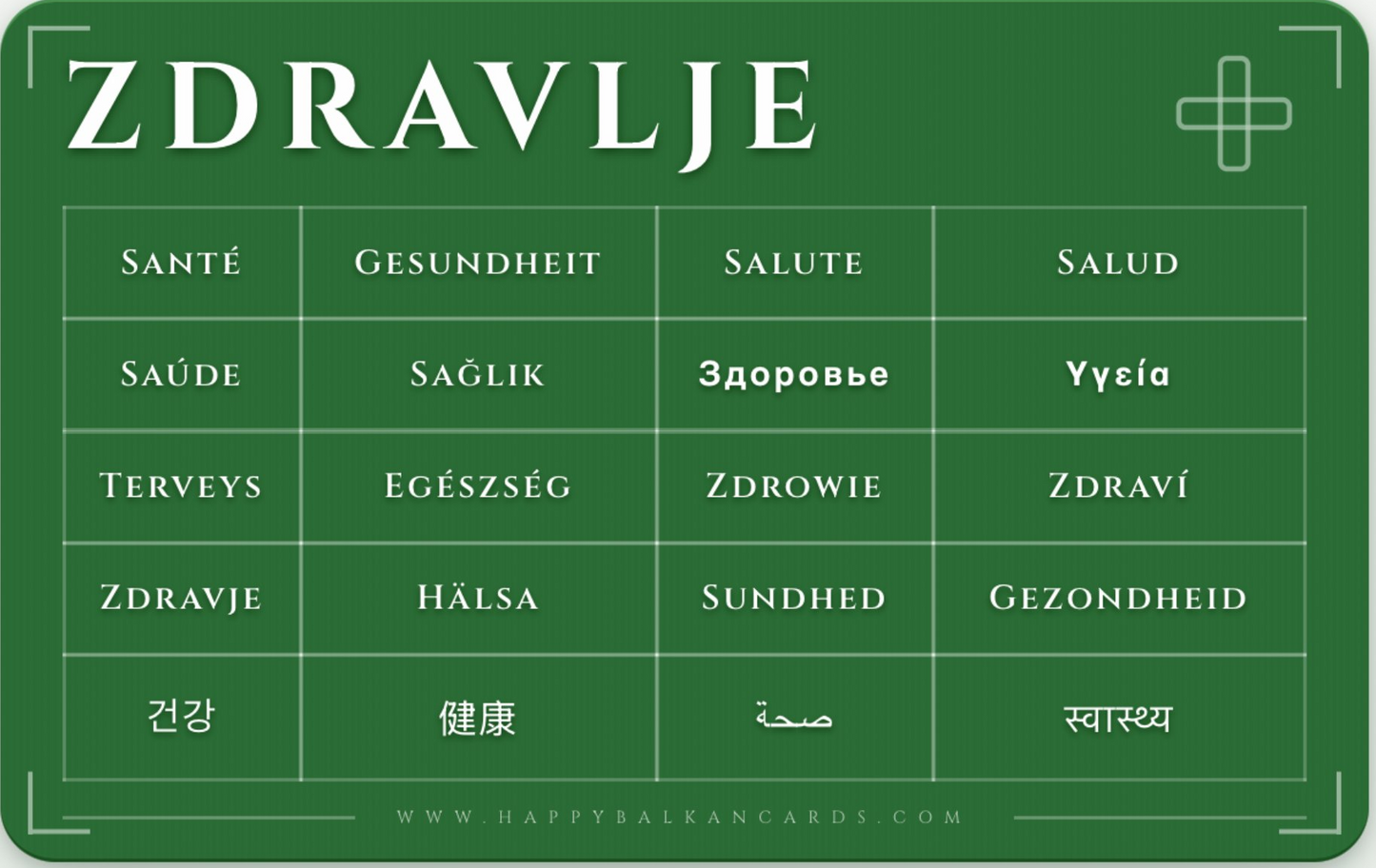 Health Card — Zdravlje (Zelena)