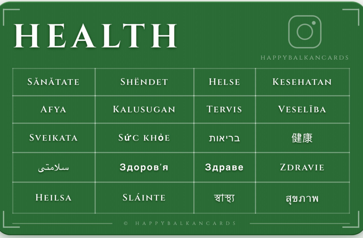 Health  Card — Zdravlje (Zelena)